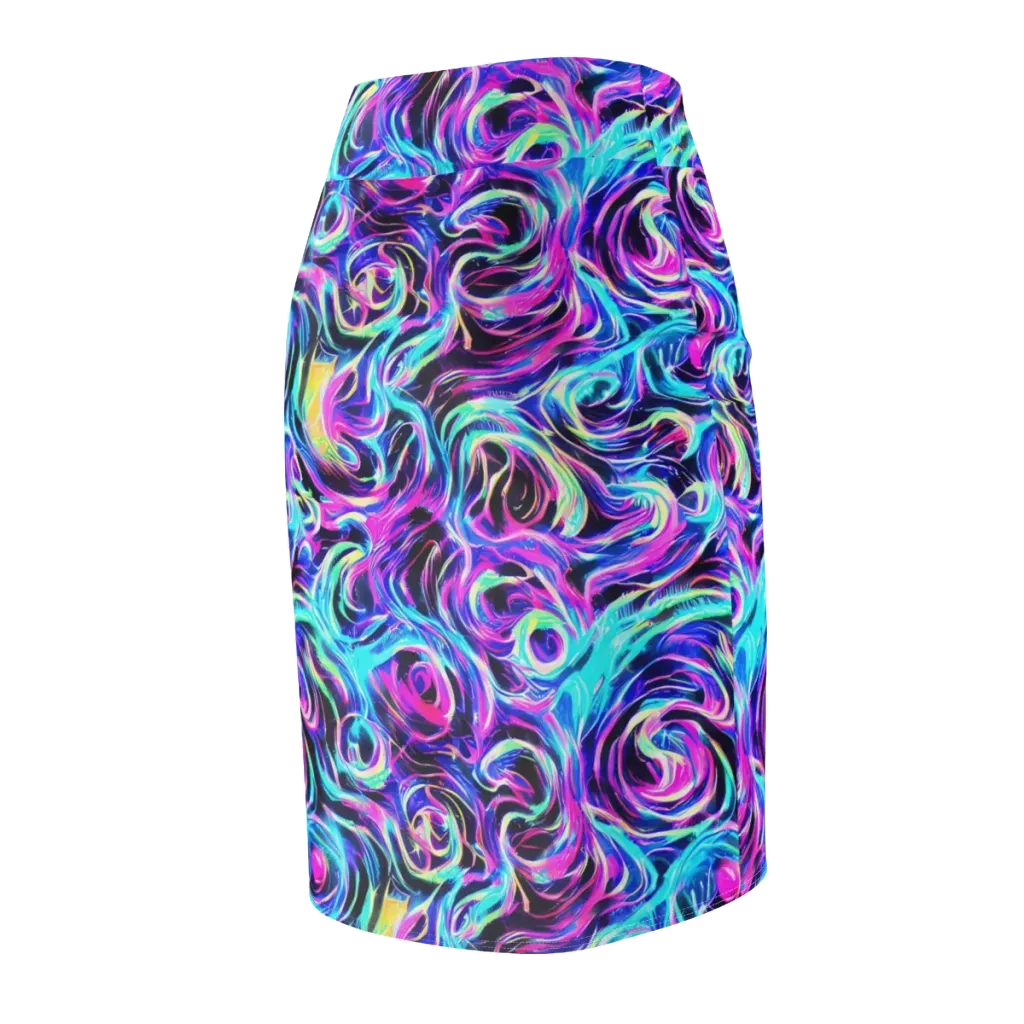 Digital Kaleidoscope on Pencil Skirt — Back Side