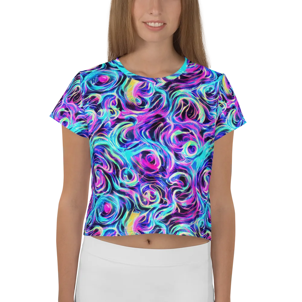 Digital Kaleidoscope on Crop Tee — Front