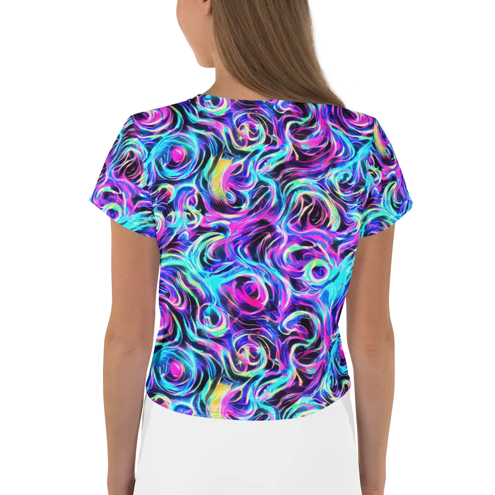 Digital Kaleidoscope on Crop Tee — Back