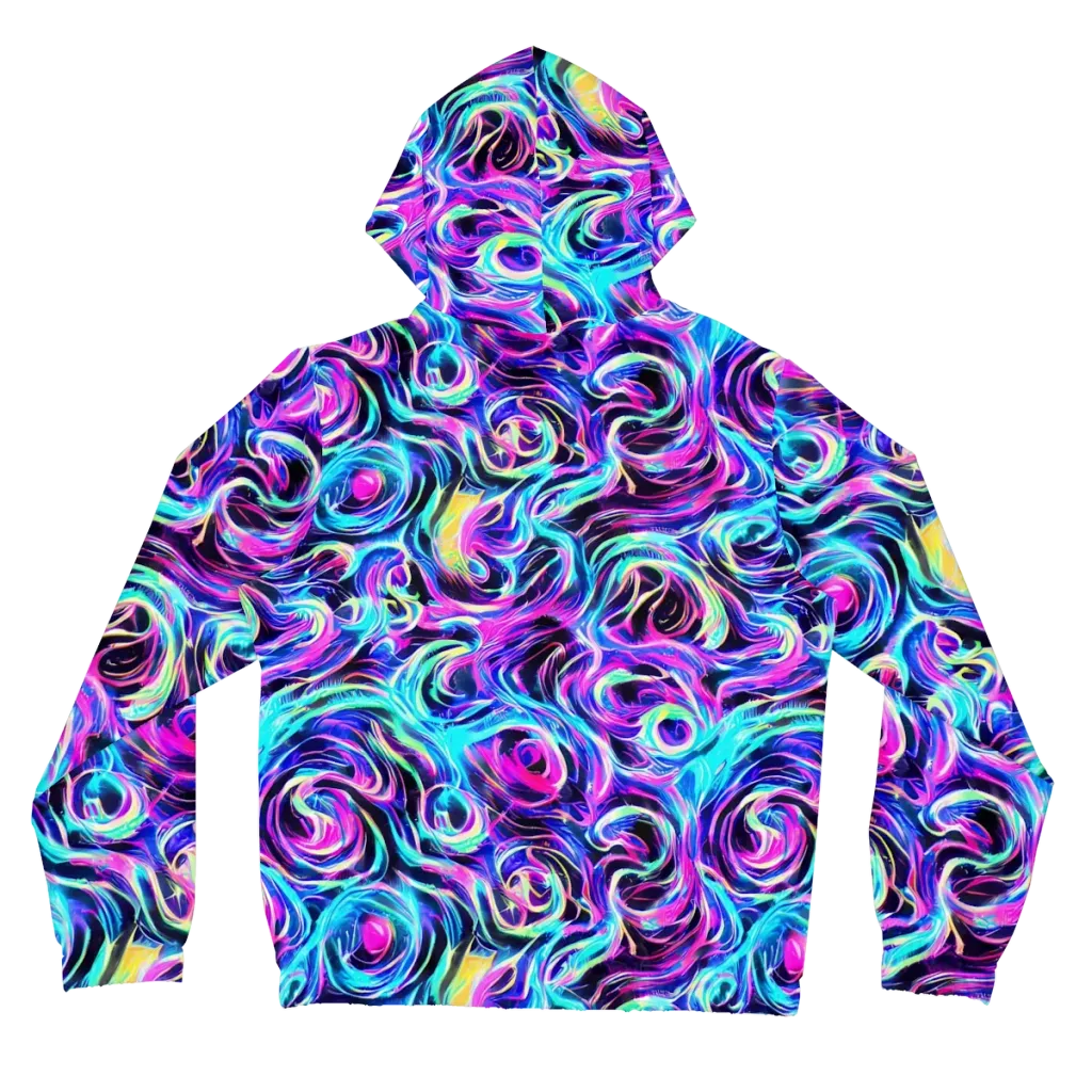 Digital Kaleidoscope on Women's Full-Zip Hoodie — Back