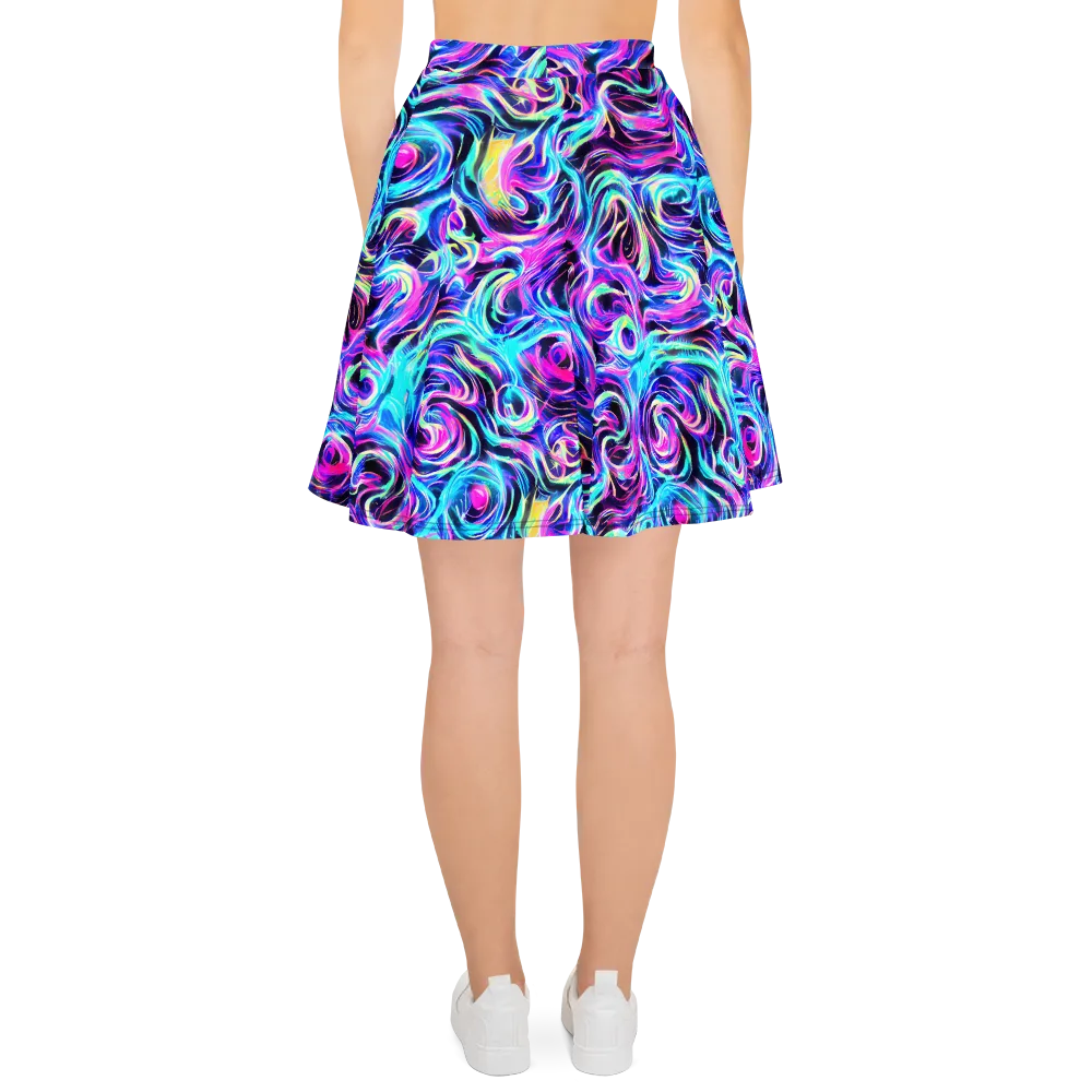 Digital Kaleidoscope on Skater Skirt — Back