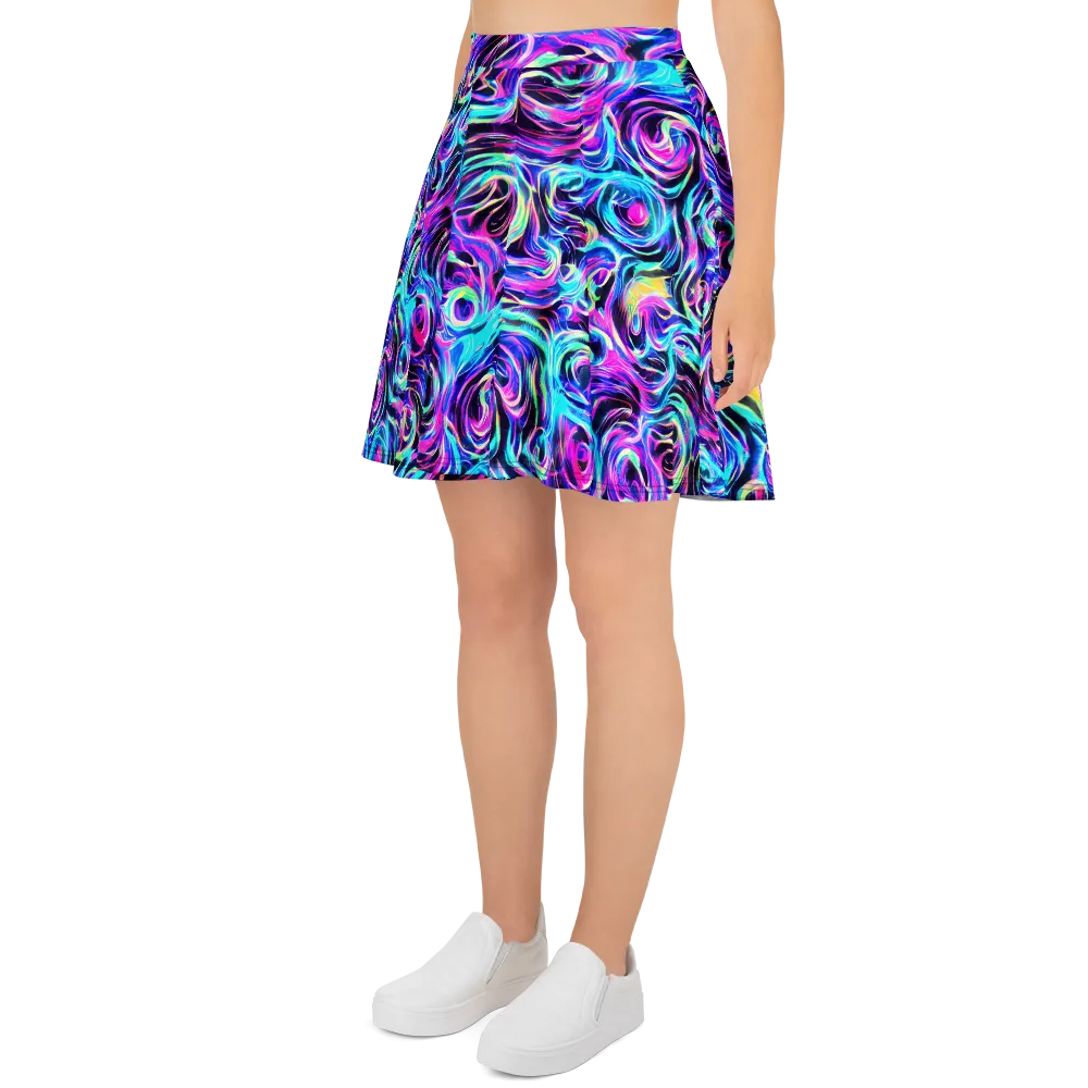 Digital Kaleidoscope on Skater Skirt — Left