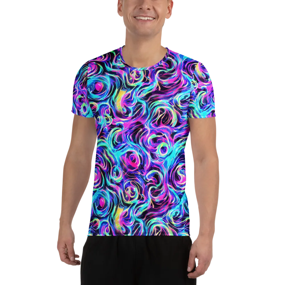 Digital Kaleidoscope on Men's Athletic T-Shirt — Front
