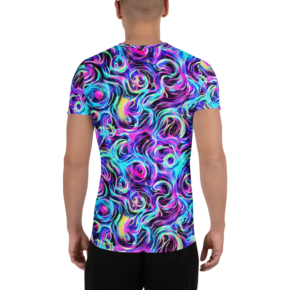 Digital Kaleidoscope on Men's Athletic T-Shirt — Back