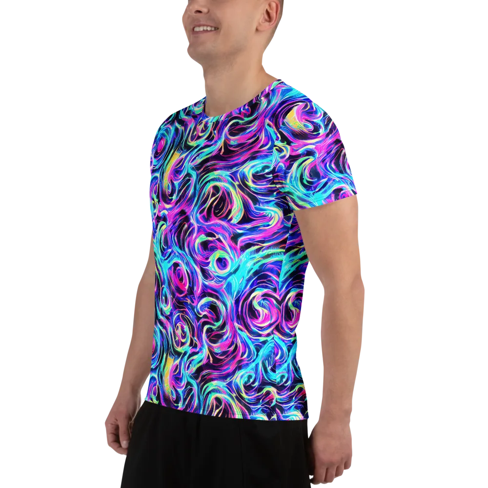 Digital Kaleidoscope on Men's Athletic T-Shirt — Left