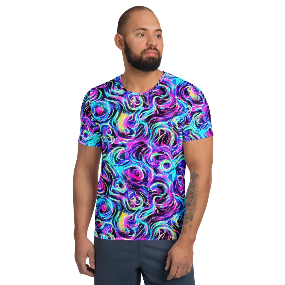 Digital Kaleidoscope on Men's Athletic T-Shirt — Front