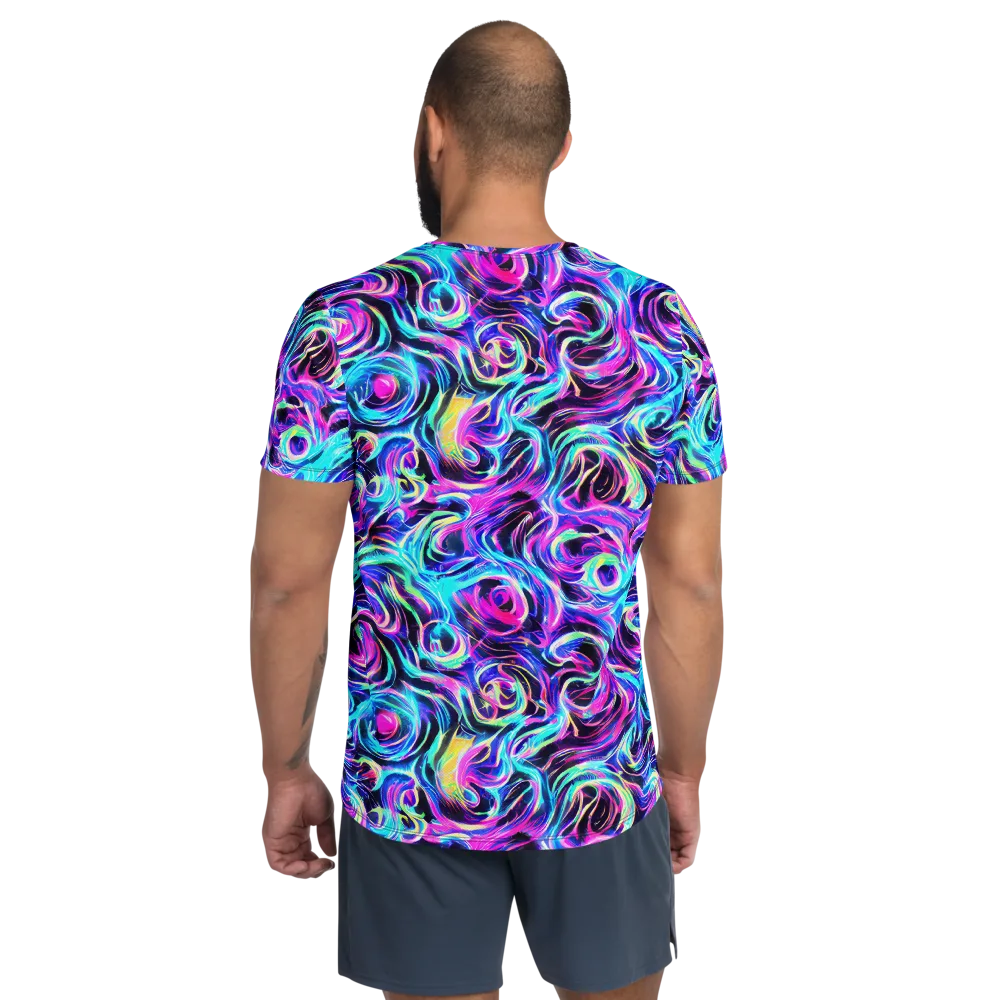 Digital Kaleidoscope on Men's Athletic T-Shirt — Back