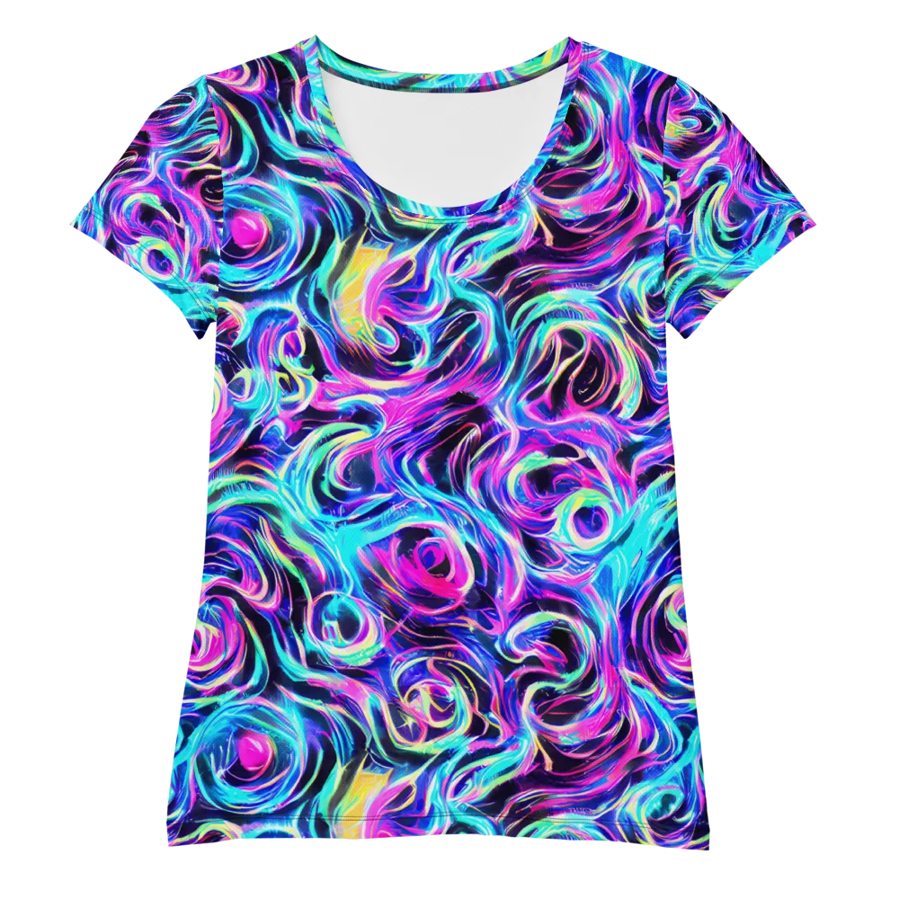Digital Kaleidoscope on Women's Athletic T-Shirt — Front