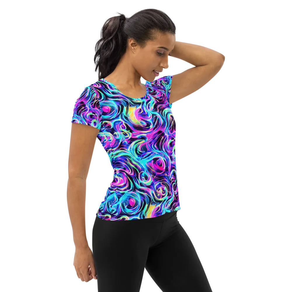 Digital Kaleidoscope on Women's Athletic T-Shirt — Right