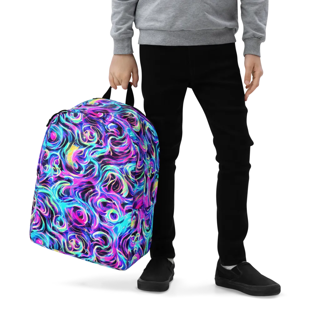 Digital Kaleidoscope on Minimalist Backpack — Zoomed-in