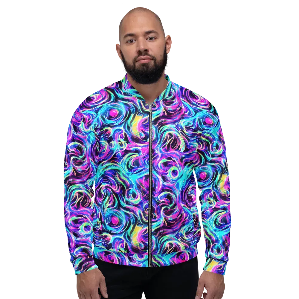 Digital Kaleidoscope on Bomber Jacket — Front