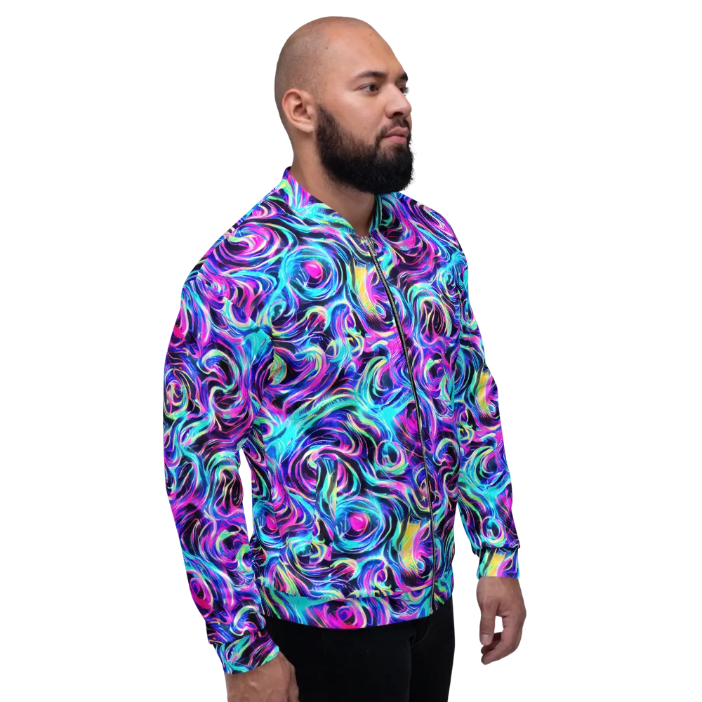 Digital Kaleidoscope on Bomber Jacket — Right