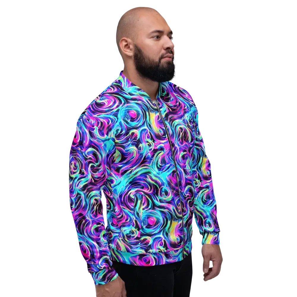 Digital Kaleidoscope on Bomber Jacket — Right