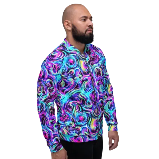 Digital Kaleidoscope on a Bomber Jacket