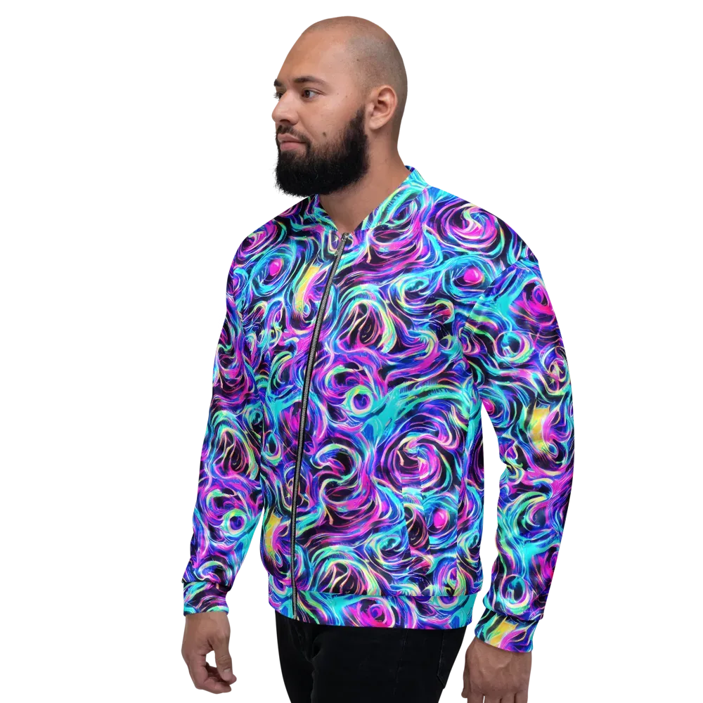 Digital Kaleidoscope on Bomber Jacket — Left