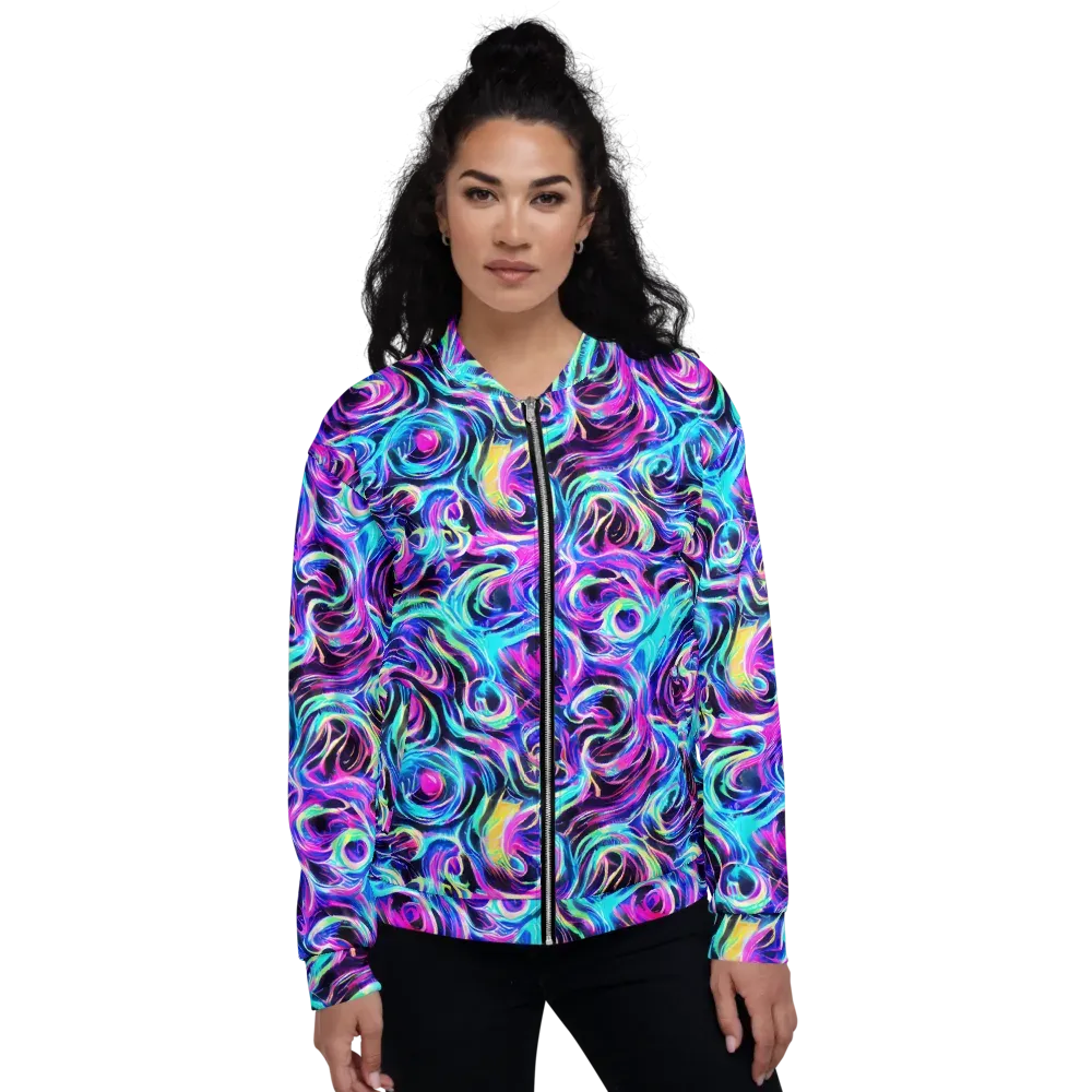 Digital Kaleidoscope on Bomber Jacket — Front