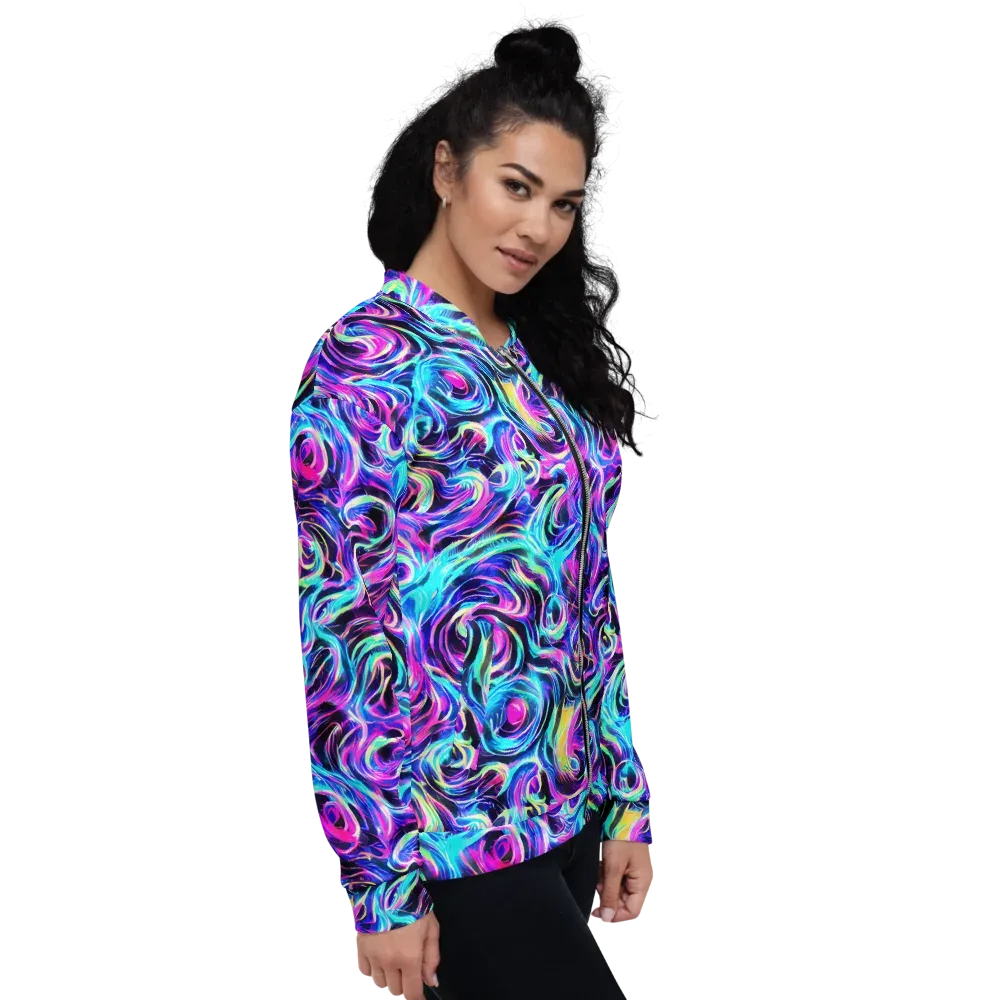 Digital Kaleidoscope on Bomber Jacket — Right