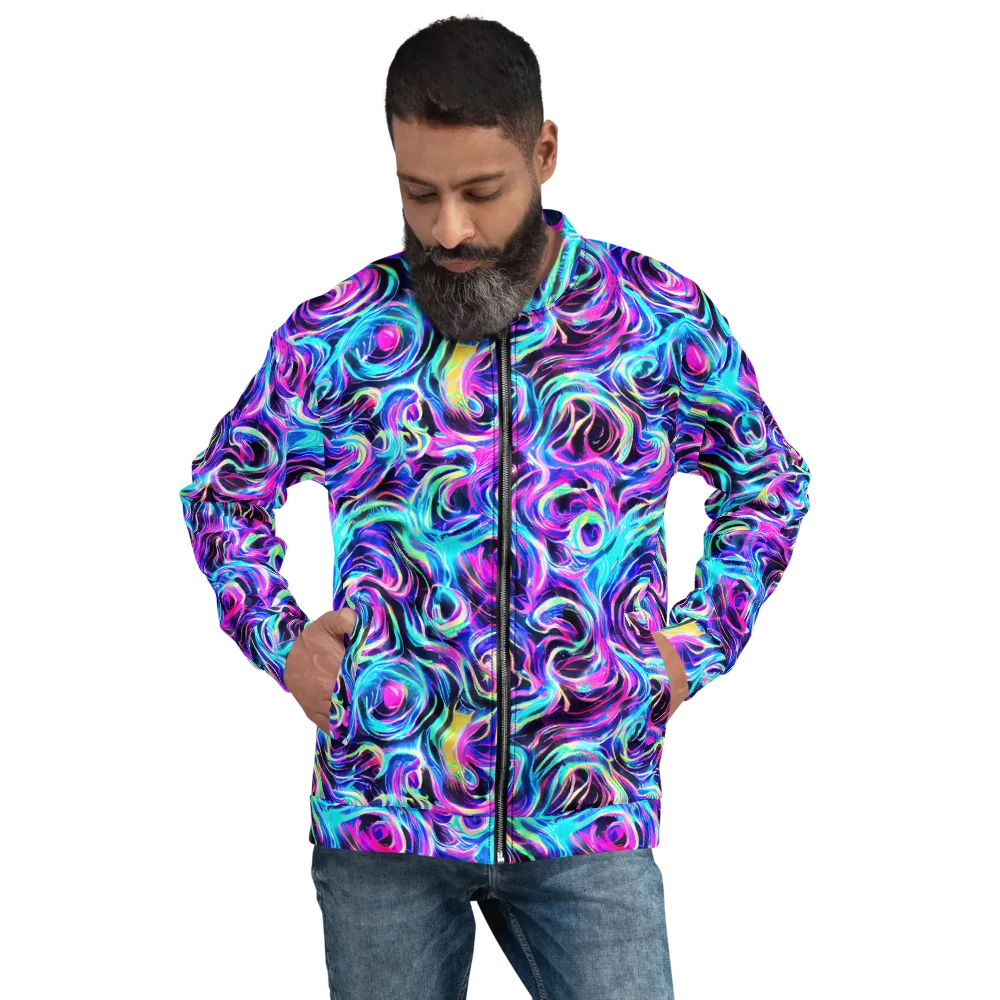 Digital Kaleidoscope on Bomber Jacket — Front