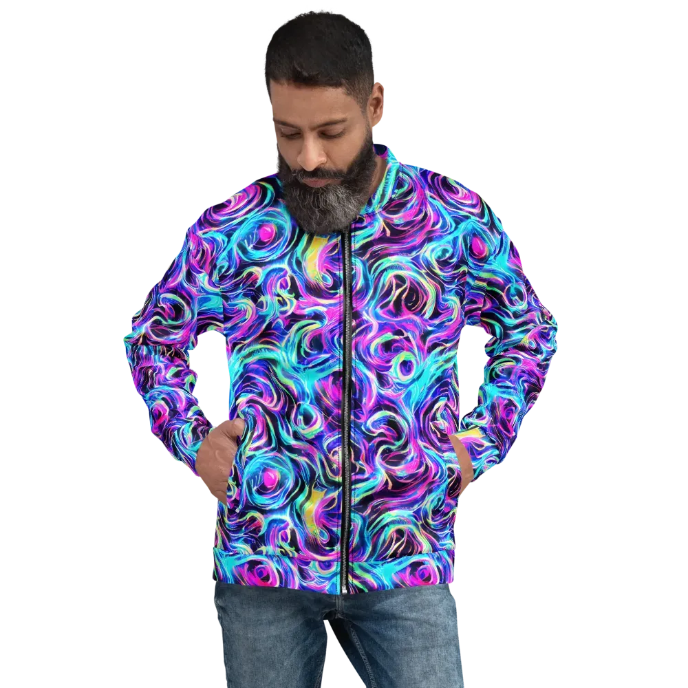 Digital Kaleidoscope on Bomber Jacket — Front