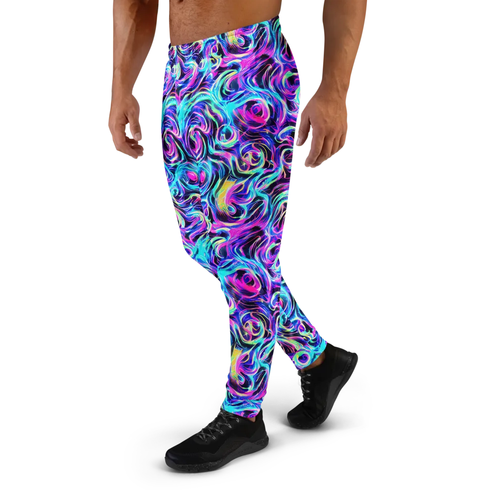 Digital Kaleidoscope on Men's Joggers — Left