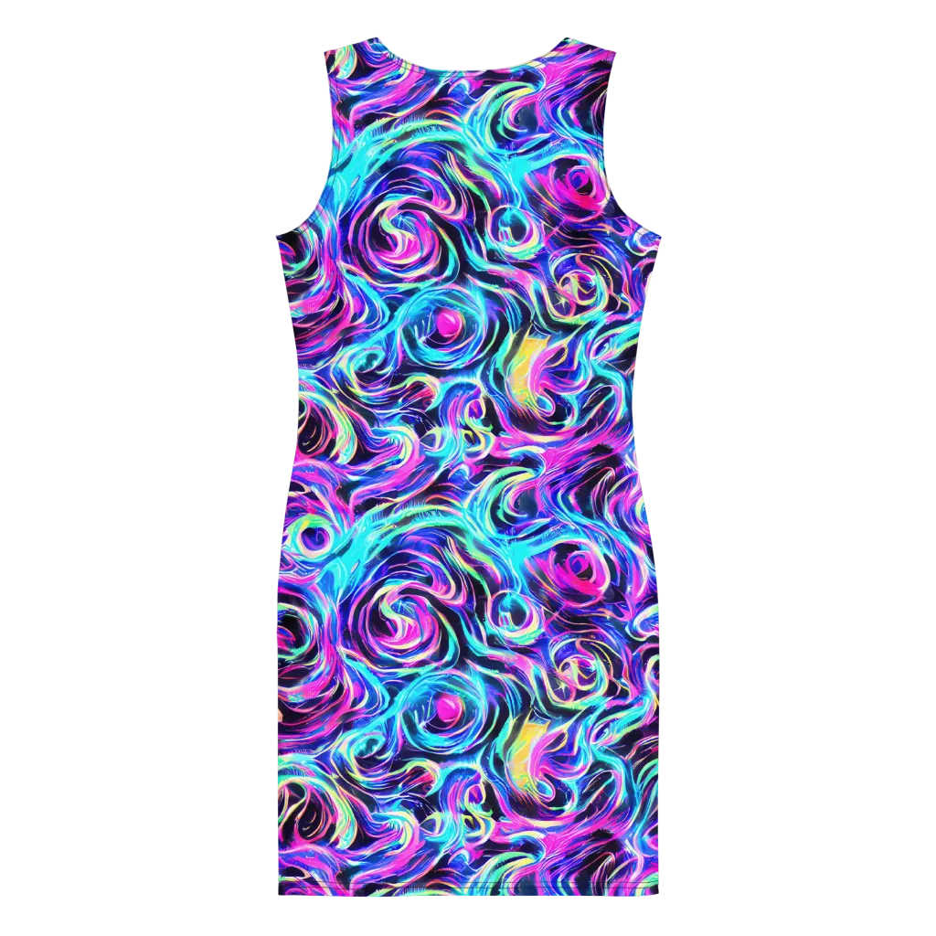 Digital Kaleidoscope on Bodycon Dress — Back