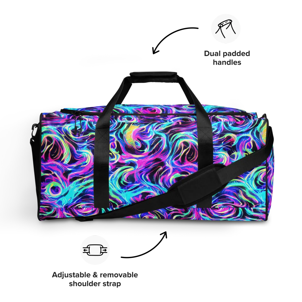 Digital Kaleidoscope on Duffle Bag — Front
