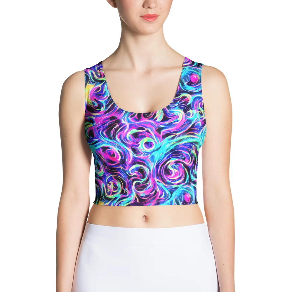 Digital Kaleidoscope on Crop Top — Front