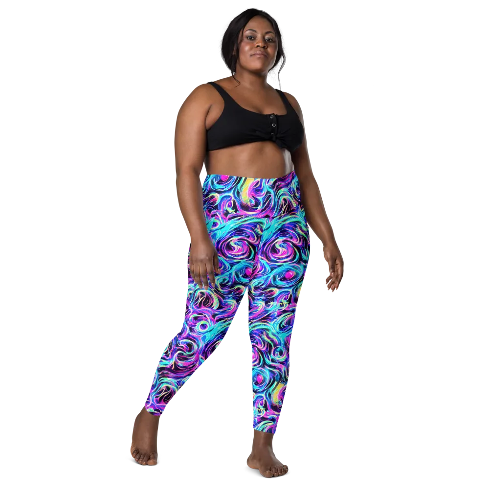 Digital Kaleidoscope on Leggings with Pockets — Front