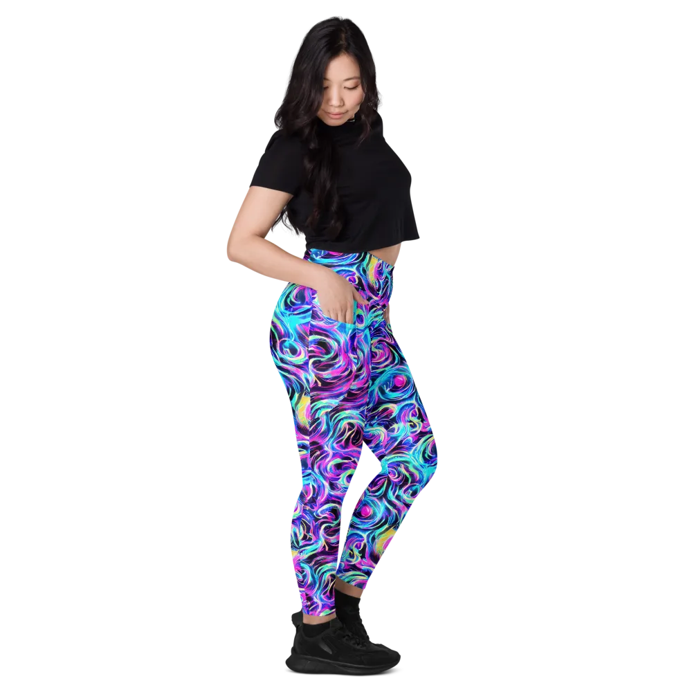 Digital Kaleidoscope on Leggings with Pockets — Right