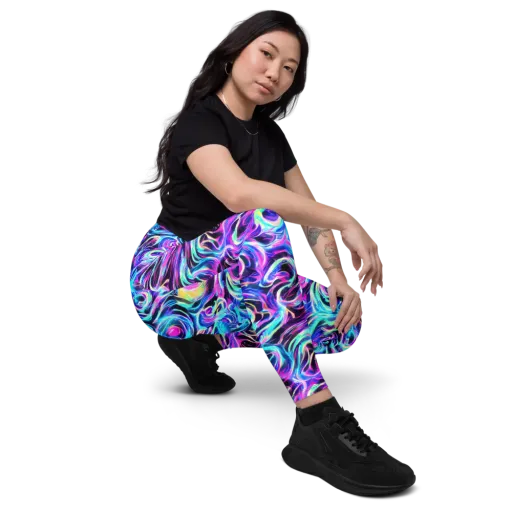 Digital Kaleidoscope on a Leggings with Pockets