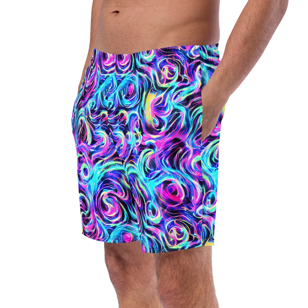 Digital Kaleidoscope on Swim Trunks — Left Front