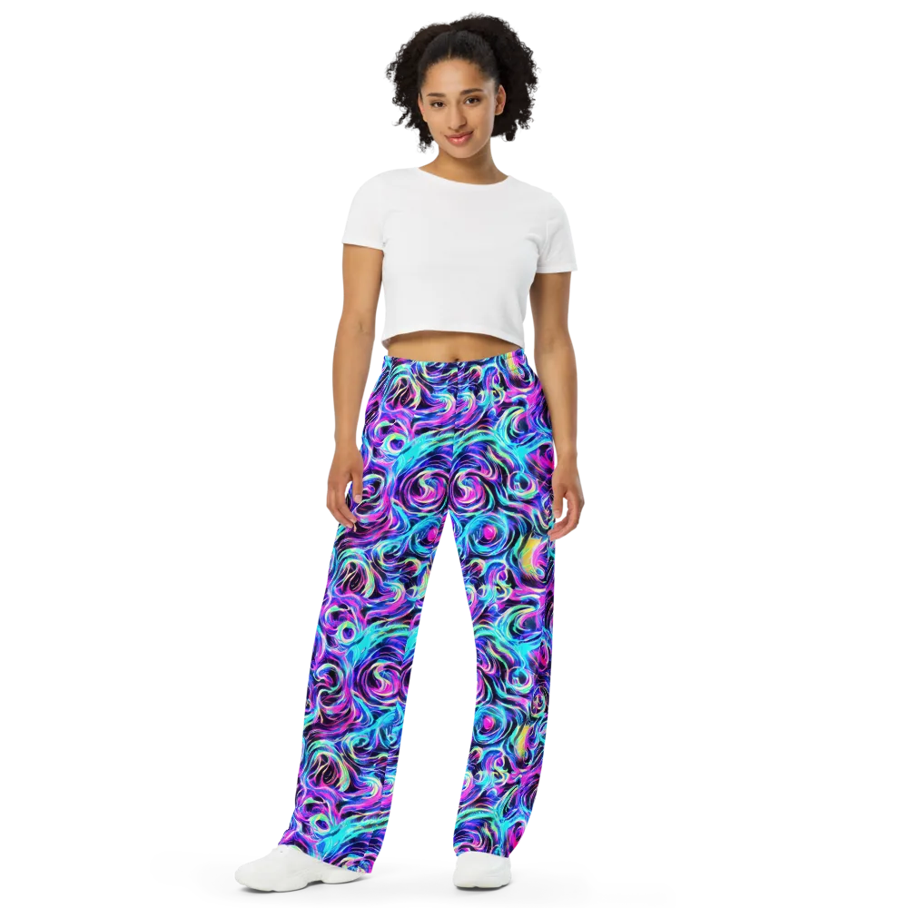 Digital Kaleidoscope on Wide-Leg Pants — Front