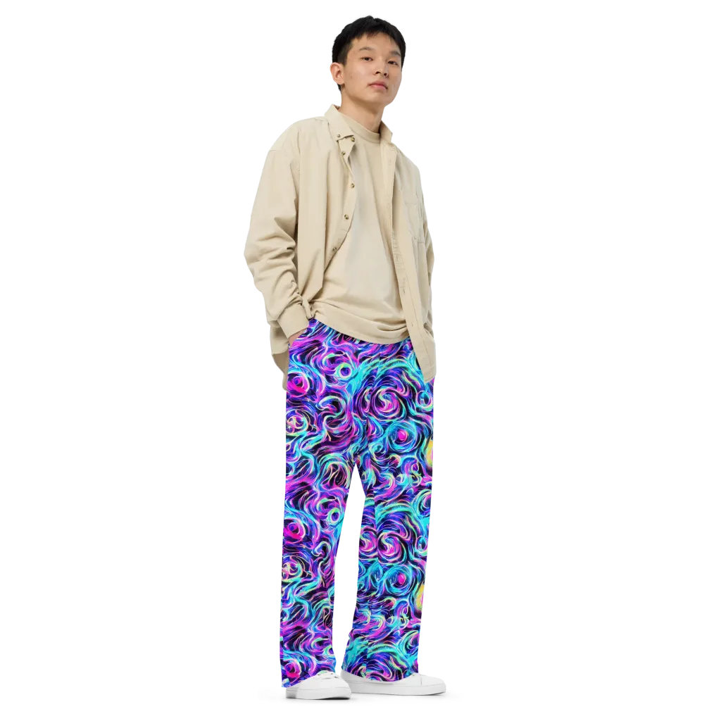 Digital Kaleidoscope on Wide-Leg Pants — Right Front