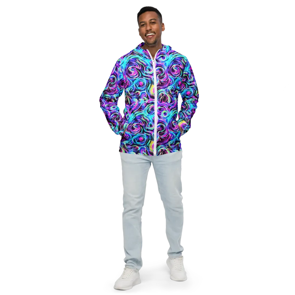 Digital Kaleidoscope on Men's Windbreaker — Front