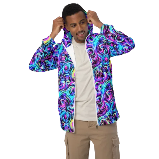 Digital Kaleidoscope on a Men's Windbreaker