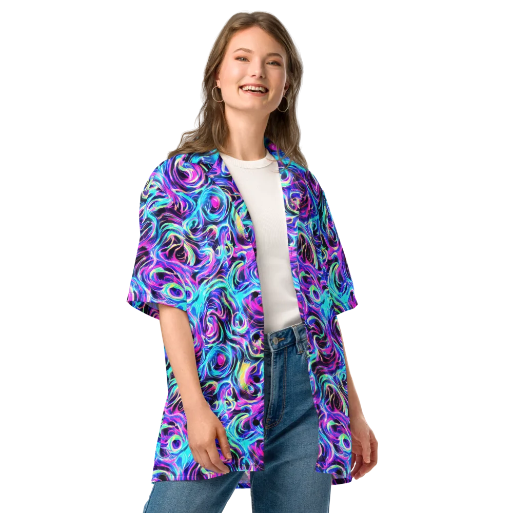 Digital Kaleidoscope on Button Shirt — Front