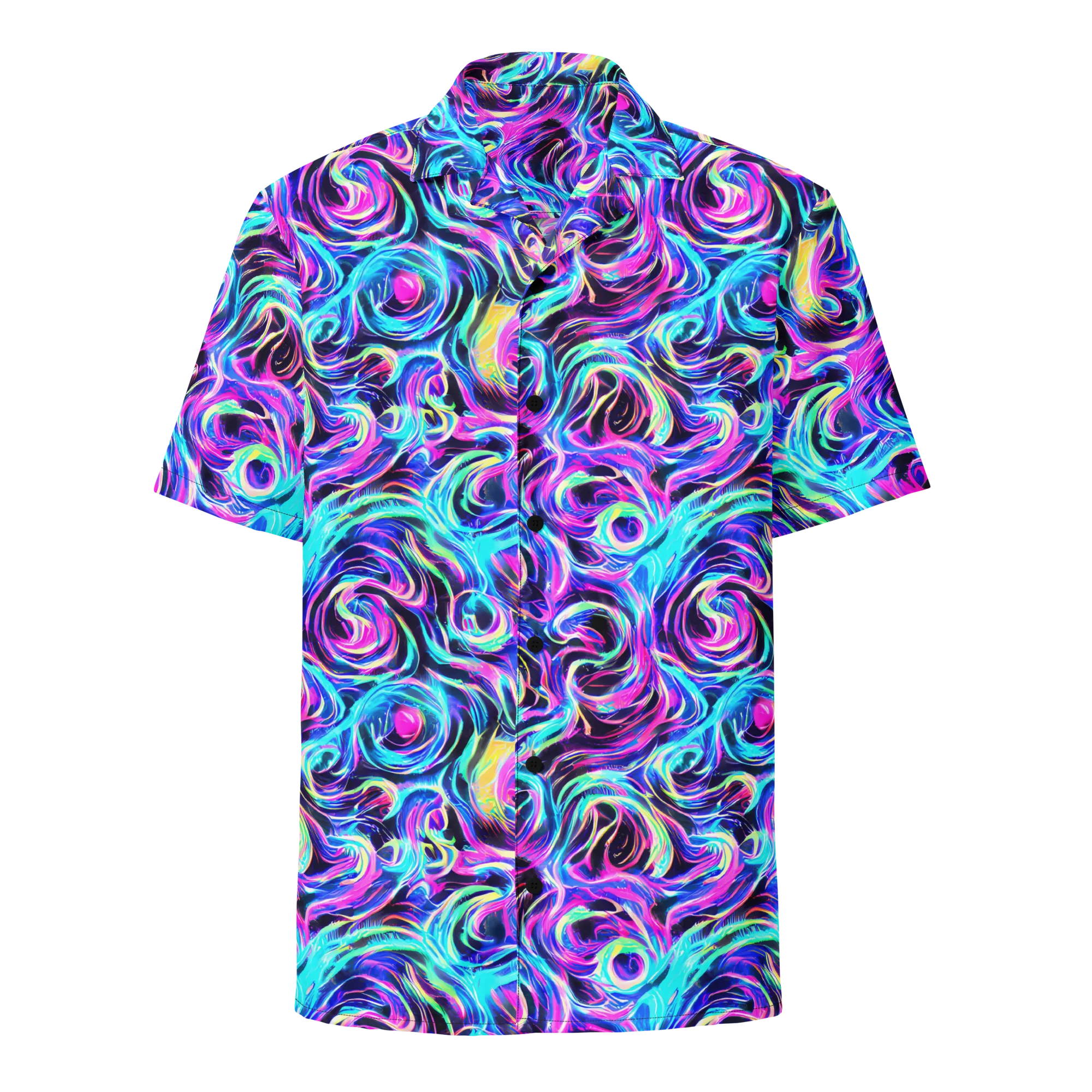 Digital Kaleidoscope on Button Shirt — Front
