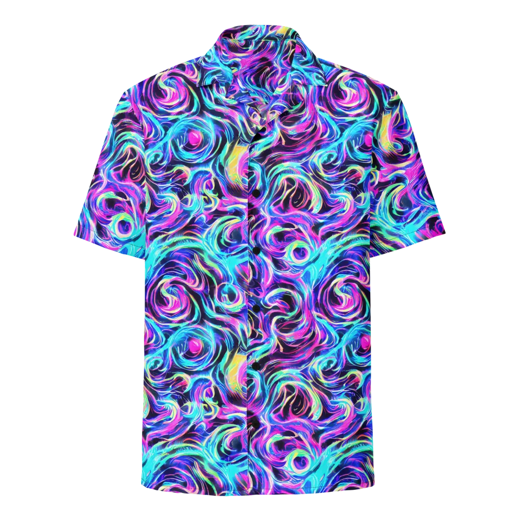 Digital Kaleidoscope on Button Shirt — Front