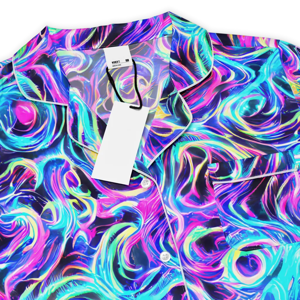Digital Kaleidoscope on Women's Short Sleeve Pajama Top — Product details