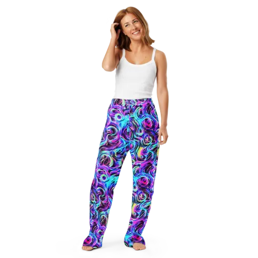 Digital Kaleidoscope on a Women's Pajama Pants