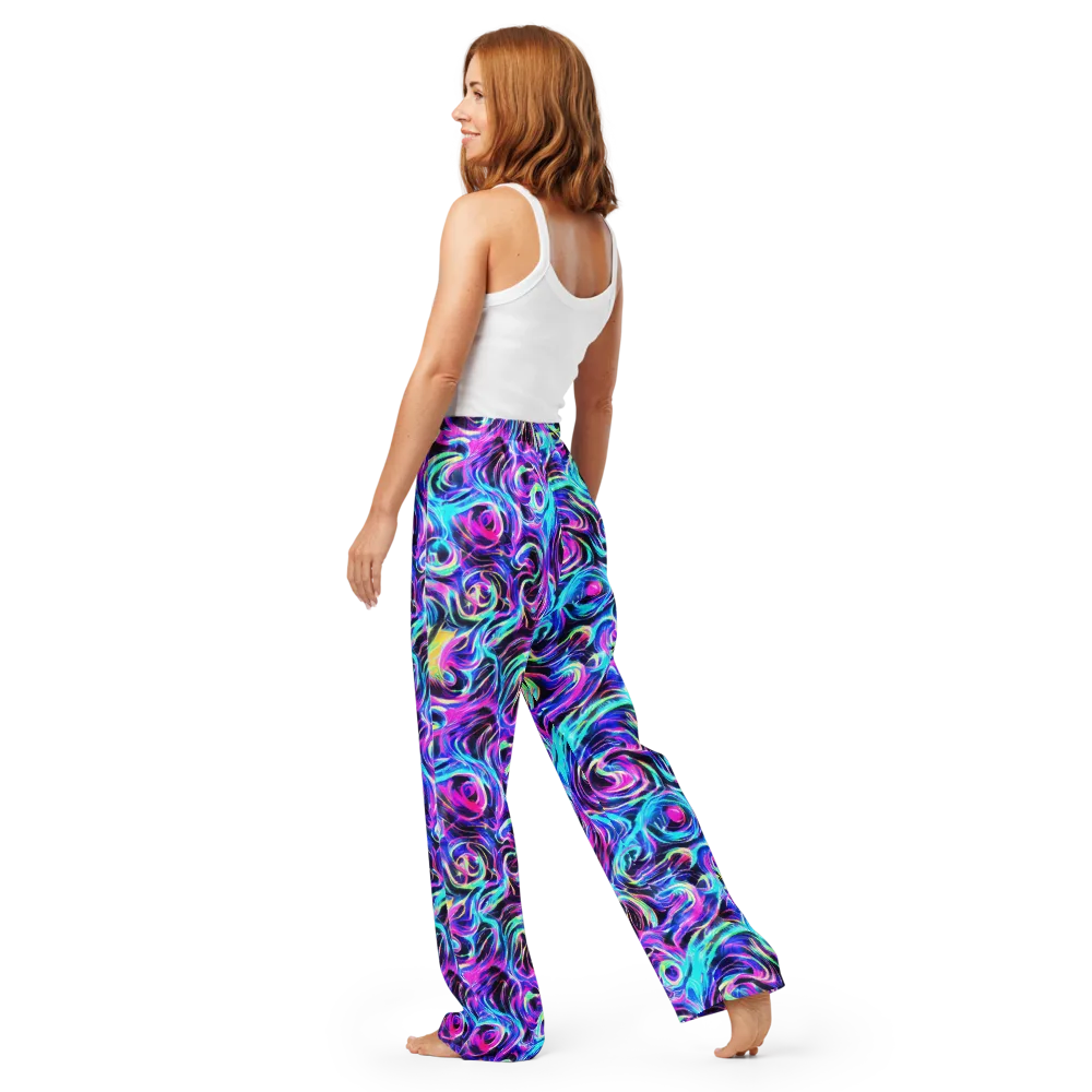 Digital Kaleidoscope on Women's Pajama Pants — Back