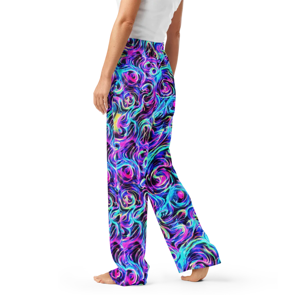 Digital Kaleidoscope on Women's Pajama Pants — Left
