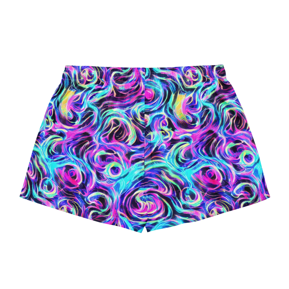 Digital Kaleidoscope on Women's Pajama Shorts — Back