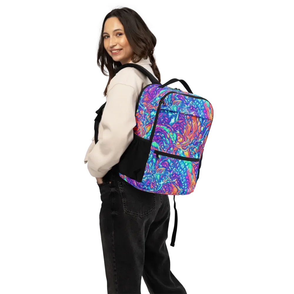Fluorescent Riptide on Utility Backpack — Back