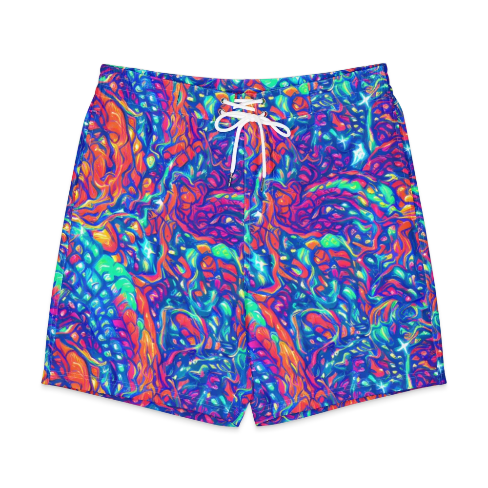 Fluorescent Riptide on Men's Board Shorts — Front