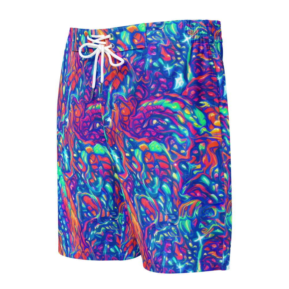 Fluorescent Riptide on Men's Board Shorts — Front