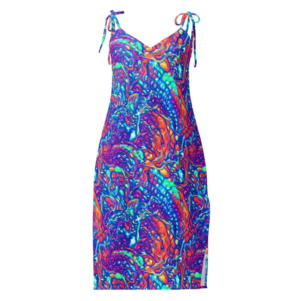 Fluorescent Riptide on Slip Dress — Front