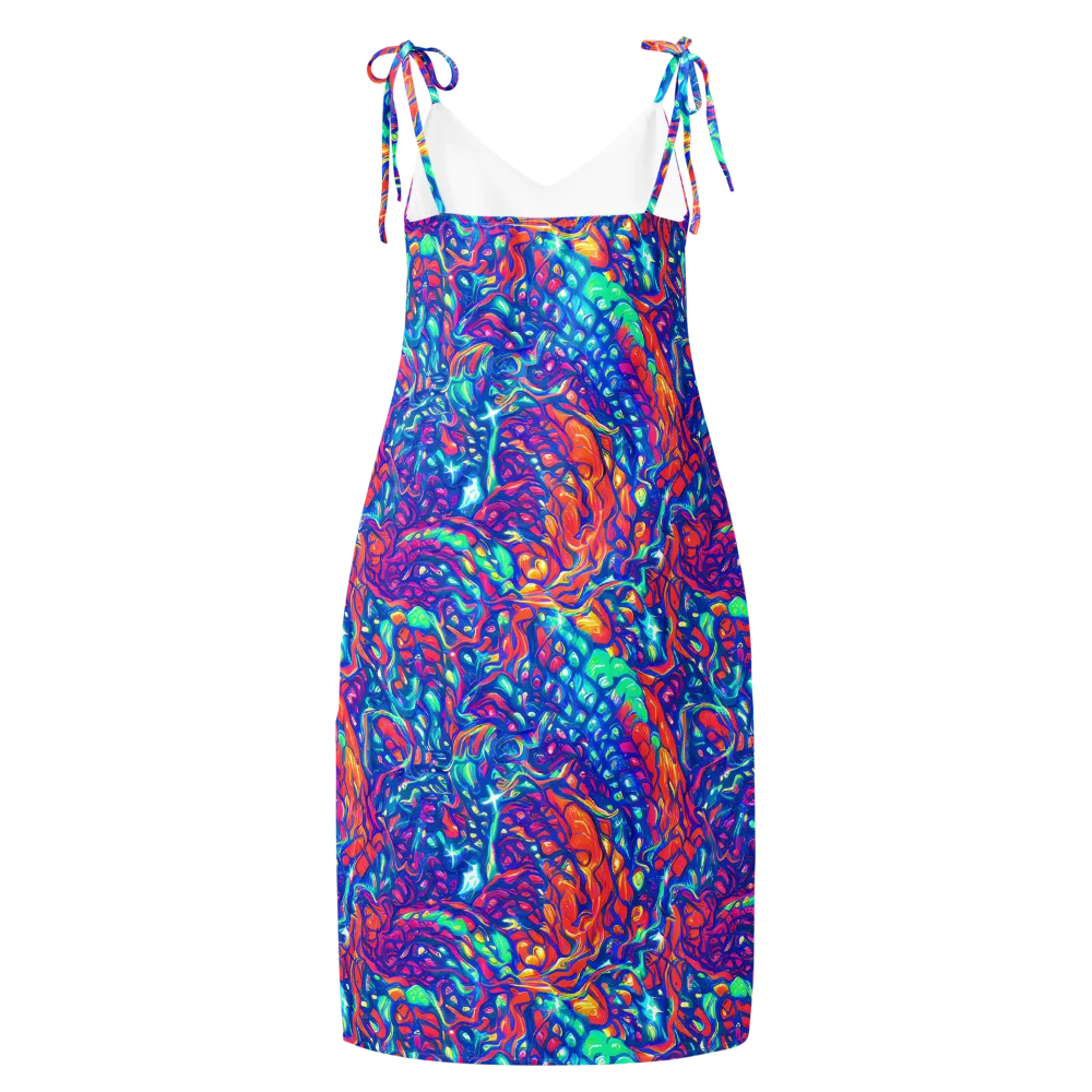 Fluorescent Riptide on Slip Dress — Back