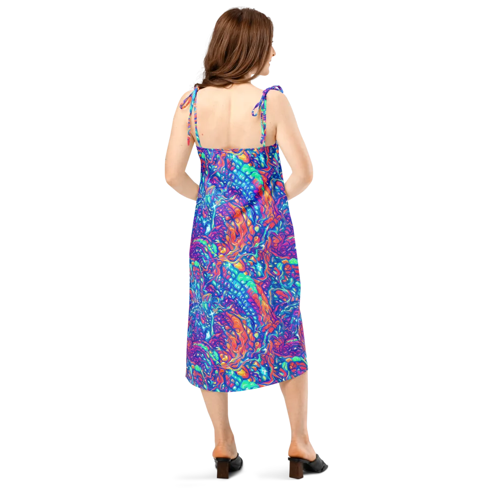 Fluorescent Riptide on Slip Dress — Back