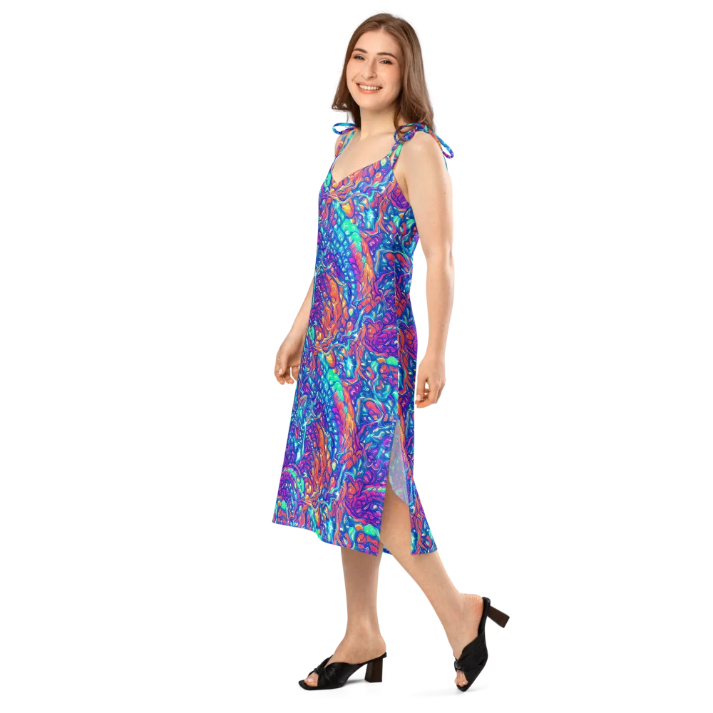 Fluorescent Riptide on Slip Dress — Left Front